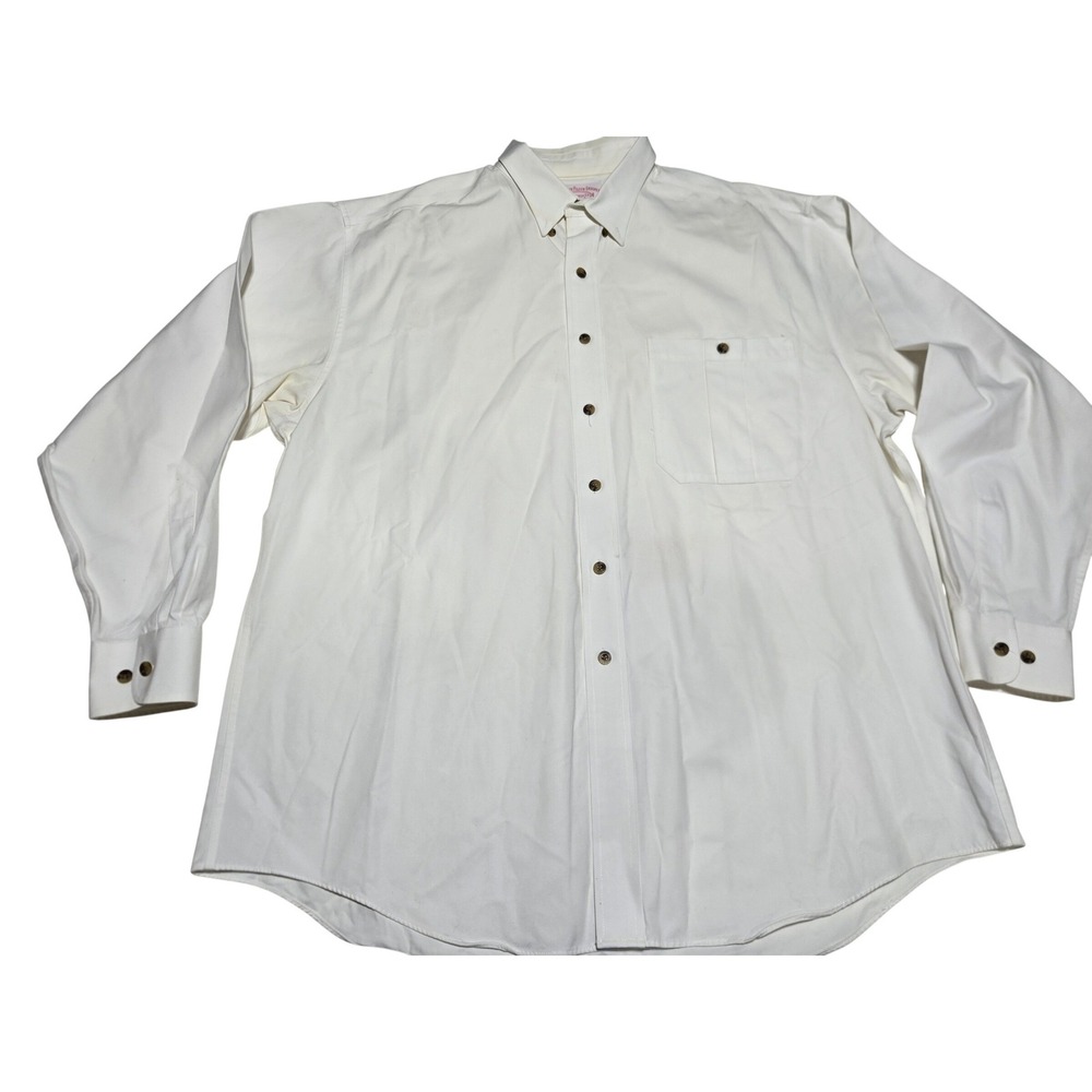CC Filson White Button Down Shirt Men's XL Cotton Workwear‎ Casual